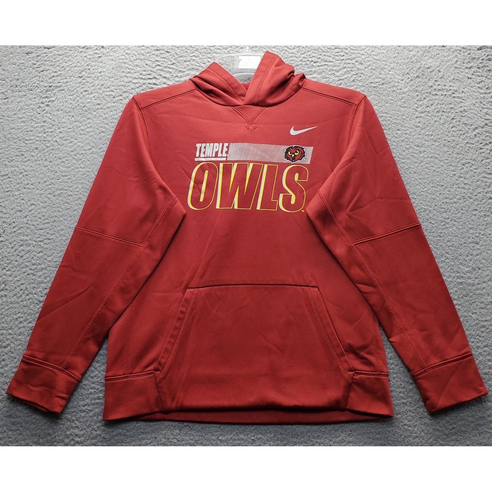 NFL Temple Owls University Nike Dri-FIT Hoodie Football Youth XL Red Pullover